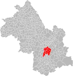 Lage der ehemaligen CC du Sud Grenoblois im Département Isère