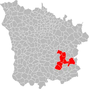 Lage des Gemeindeverbandes im Département Nièvre