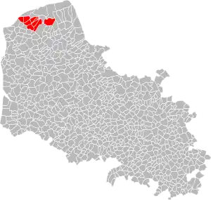 Lage des Gemeindeverbandes im Département Pas-de-Calais