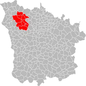 Lage des Gemeindeverbandes im Département Nièvre