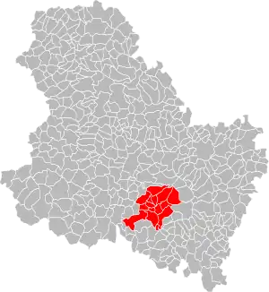 Lage des Gemeindeverbandes im Département Yonne