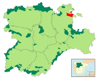 Lage des Naturparks Montes Obarenes-San Zadornil in der Autonomen Region Kastilien und León