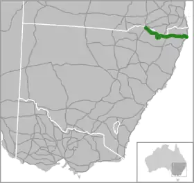 Übersichtskarte Bruxner Highway