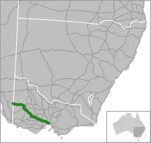 Übersichtskarte Western Highway in Australien