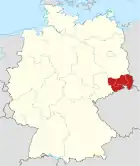 Lage des Direktionsbezirks Dresden in Deutschland