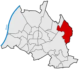 Lage von Grötzingen in Karlsruhe