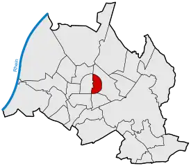 Lage von Innenstadt-Ost in Karlsruhe