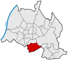 Lage von Rüppurr in Karlsruhe