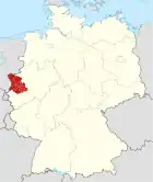 Lage des Regierungsbezirkes Düsseldorf in Deutschland