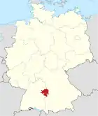 Lage der Region Ostwürttemberg in Deutschland