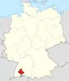 Lage der Region Schwarzwald-Baar-Heuberg in Deutschland