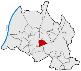 Lage von Südstadt in Karlsruhe