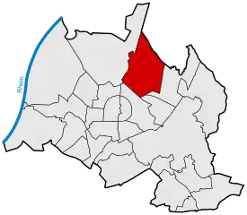 Lage von Waldstadt in Karlsruhe