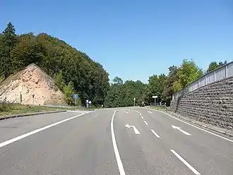 Die Passhöhe Lochenpass, von Süden kommend