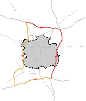 Übersichtskarte Autobahnring Łódź