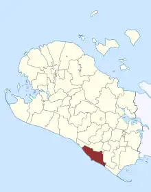 Lage des Rødbyhavn Sogn in der Lolland Kommune