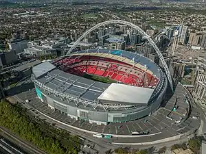 Das Wembley-Stadion aus der Vogelperspektive (2022)