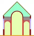Romanische Pseudobasilika,Längstonne u. Quertonnen