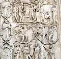 Wandrelief am zweiten Pfeiler der Fassade des Dom von Orvieto, um 1320 bis 1340, Marmor, Orvieto, Italien