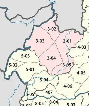 Lage der Distrikte Luang Namthas