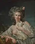 Junge Frau mit Rosenkorb und Taube (Artcurial).
