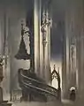 Ludwig Rösch:Die Pilgramkanzel in St. Stephan.Spätestens 1936, Pastell auf Papier, 65 × 52 cm