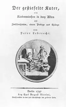 Der gestiefelte Kater, Titelblatt der Erstausgabe 1797