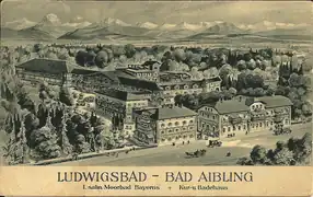 Gesamtansicht der Ludwigsbadanlagen um 1918
