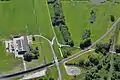 Luftbild beim Bahnhof Ölweiche mit Anschlüssen