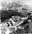 Hintergrund: Luftbild Hasper Hütte Vordergrund: Fabrik J.C. Harkort (1960) nebst Kohlenbahn Schleebusch-Harkort (Bau 1829)