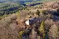 Luftbild der Burgruine aus östlicher Richtung