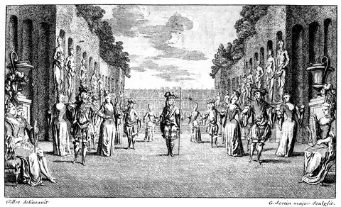 Szenenbild des Prologs. Partiturausgaben von 1711/1720