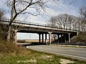 Brücke über die E 47 östlich von Rødby, gebaut 1941–1944