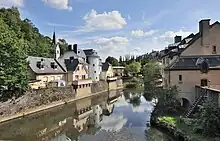 Blick von der Béinchen-Brücke in den Ort