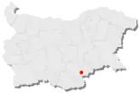Karte von Bulgarien, Position von Ljubimez hervorgehoben