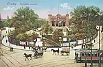 Bayerischer Bahnhof mit Vorgelände, um 1900