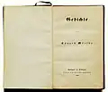 Titelblatt der Erstausgabe von Mörikes Gedichten (1838)