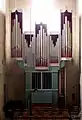Die Orgel im nördlichen Kreuzarm des Münchsteinacher Münsters