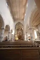 „Frühromanisches“ Schiff von 1608–1612 der Stadt­kirche St. Maria Magdalena in Münnerstadt, Unterfranken