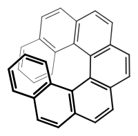 Chemie: Die molekulare Helix in (M)-(−)-Heptahelicen weist Helizität wie ein Linksgewinde auf.