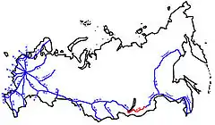 R258 im Fernstraßennetz Russlands