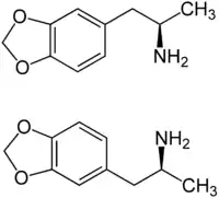 Struktur von 3,4-Methylendioxyamphetamin