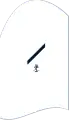 Dienstgradabzeichen eines Gefreiten (10er Verwendungsreihe) auf dem Oberärmel des weißen Hemdes für Marineuniformträger