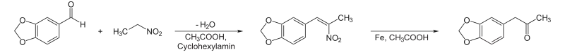 Synthese von Piperonylmethylketon einer Vorstufe von 3,4-Methylendioxy-N-methylamphetamin