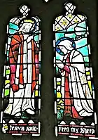 Lowndes’s first stained glass window, Hinton St Mary, Dorset (1893)