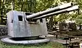 120-mm-Geschütze in Zwillingslafette der Gryf (Marinemuseum in Gdingen)