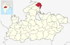 Positionskarte des Distrikts Bhind