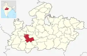 Positionskarte des Distrikts Dewas