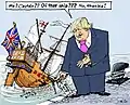 "Boris Johnson", Zeitungs-Cartoon vom 1. Juli 2016;