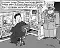 "Kim Jong, Jr.", Zeitungs-Cartoon vom November 2010;